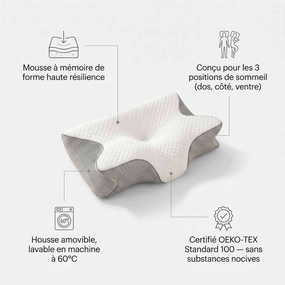 Réveillez-vous reposé, la nuque détendue.